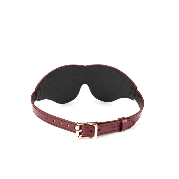 Wine Red Leather Blindfold by Liebe Seele