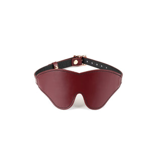 Wine Red Leather Blindfold by Liebe Seele