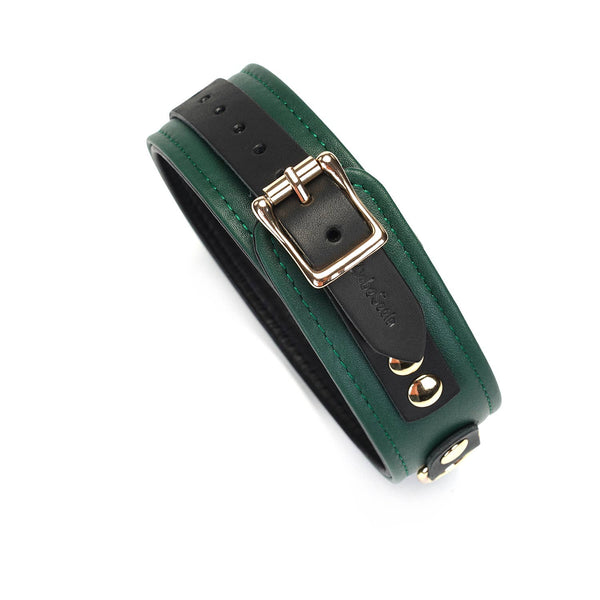 Mossy Chic Leather Collar with Leash by Liebe Seele