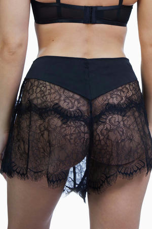 Retro Black Love Heart Lace French Knicker by Bettie Page