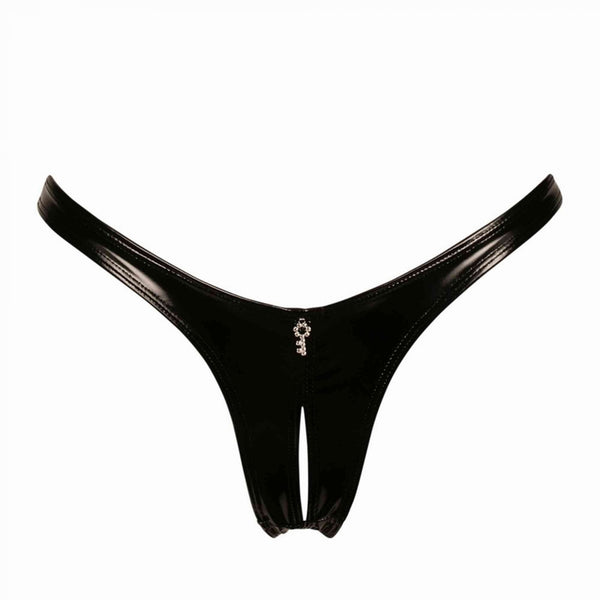 Annabelle Open Crotch Thong in Vinyl