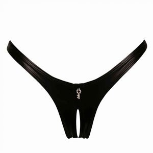 Annabelle Open Crotch Thong in Lacque
