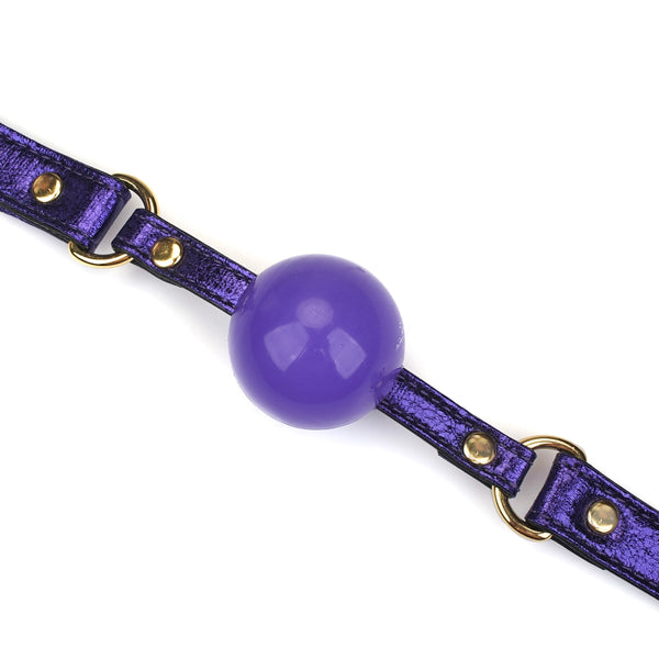Aurora Cracked PU Ballgag in Violet Purple by Liebe Seele