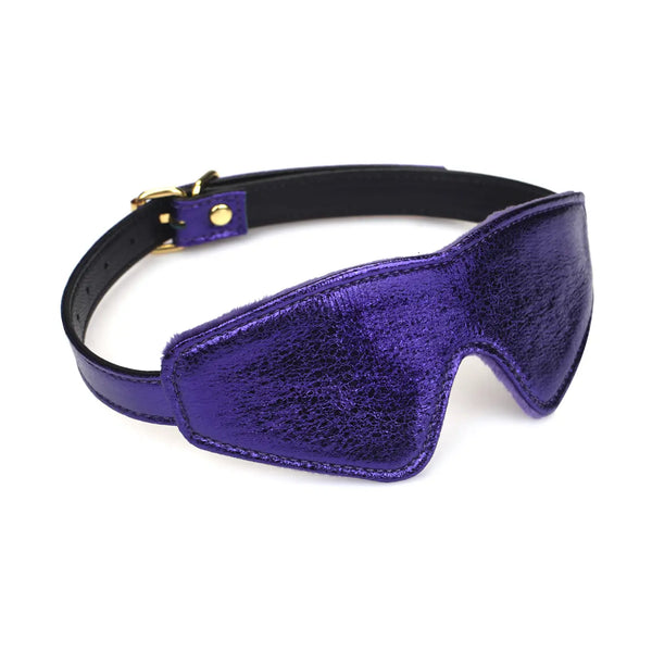 Aurora Cracked PU Blindfold in Violet Purple by Liebe Seele