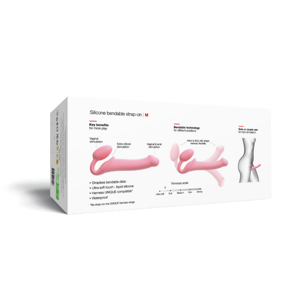 Silicone Bendable Strap-On – Pastel Pink