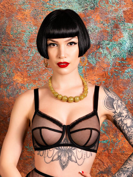 Sandra - Sheer Black Bra by What Katie Did