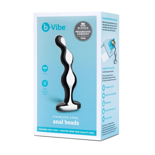 NEW! - B-Vibe Stainless Steel Anal Beads
