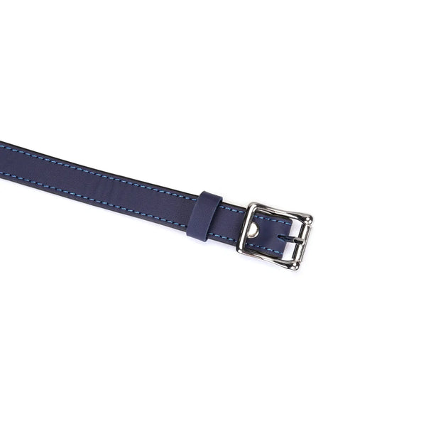 Cerulean Dominio Blue Leather Blindfold by Liebe Seele