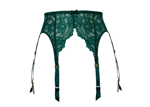 Cora Suspender Belt in Juniper Green By Dita Von Tease