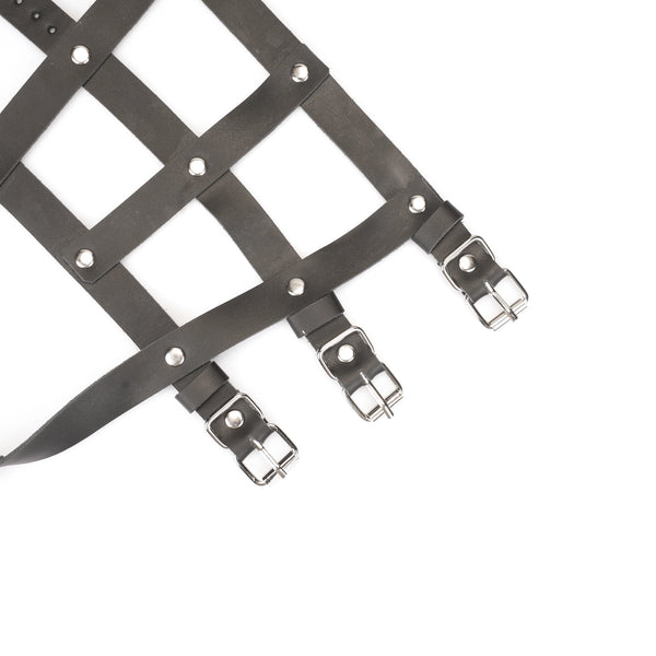 Leather Forced High Heel Ankle Harness by Liebe Seele (Silver & Rose Gold)