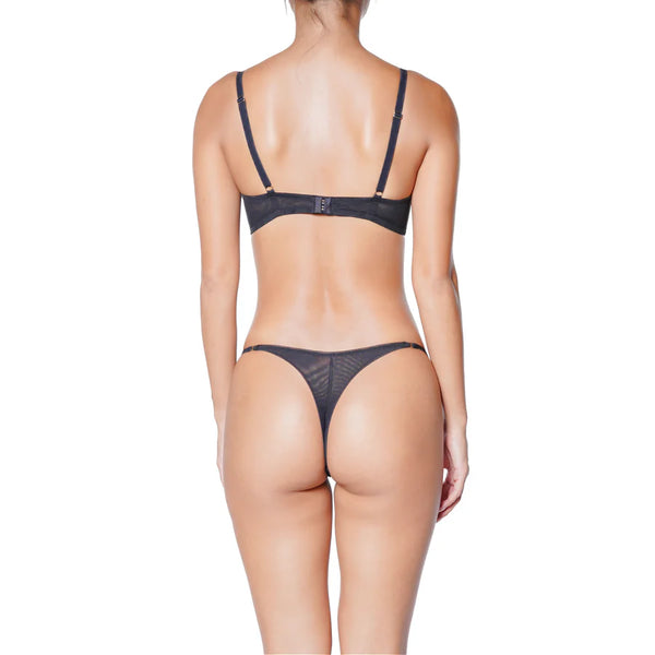 Deco Dots Black Thong by HUIT