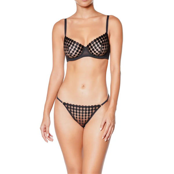 Deco Dots Black Thong by HUIT