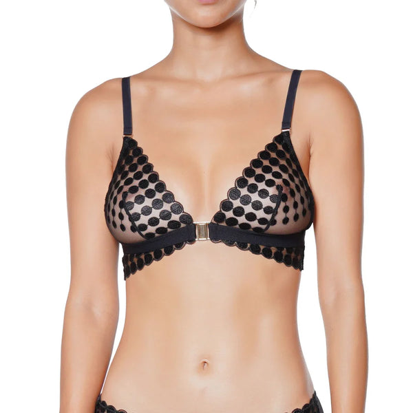 Deco Dots Black Non-Wired Bralette by HUIT