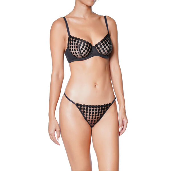 Deco Dots Black Thong by HUIT