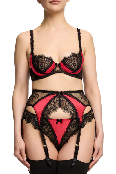 Glamcatcher Black & Runway Red Backless Bikini Brief by Dita Von Tees