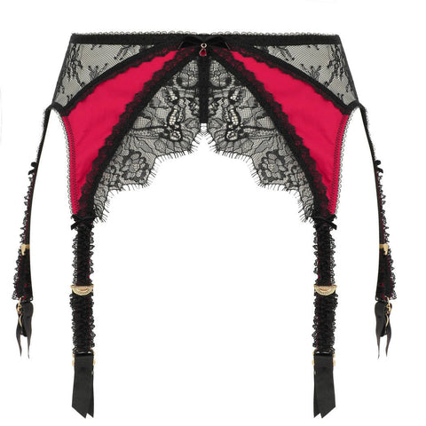 Glamcatcher Black & Runway Red Suspender Belt by Dita Von Teese