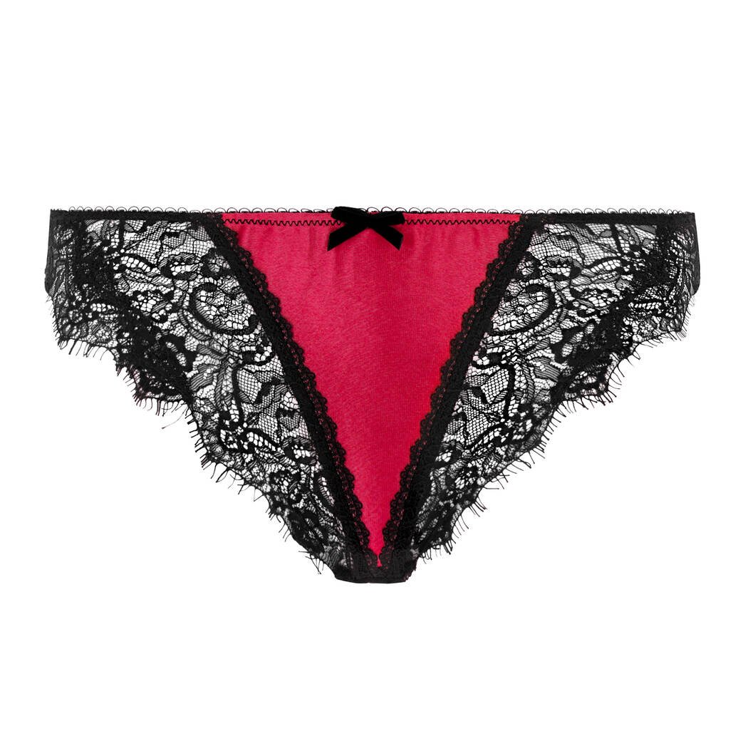 Glamcatcher Black & Runway Red Backless Bikini Brief by Dita Von Tees