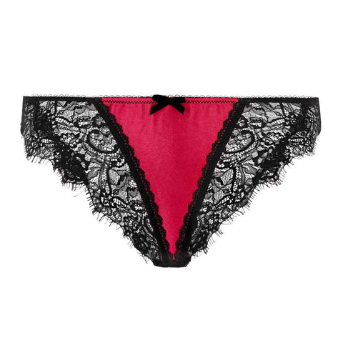 Glamcatcher Black & Runway Red Backless Bikini Brief by Dita Von Tees