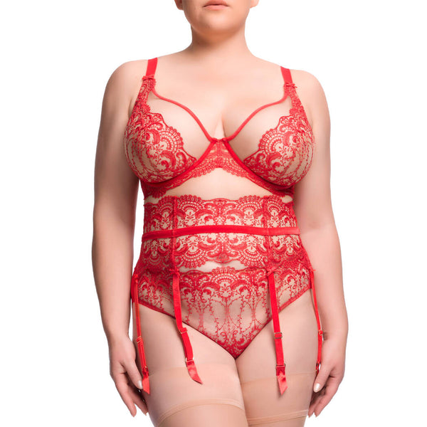 Nom de Plume Plunge Curve Bra in Flame by Dita Von Teese