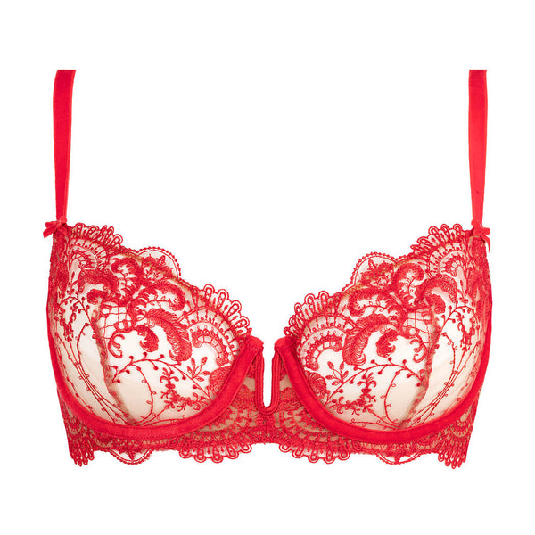 Nom de Plume Balconette Bra in Flame by Dita Von Teese