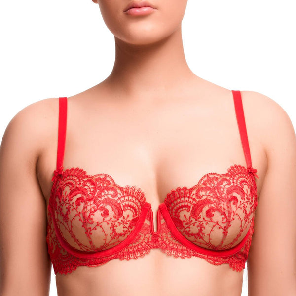 Nom de Plume Balconette Bra in Flame by Dita Von Teese
