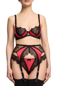 Glamcatcher Black & Runway Red Bra by Dita Von Teese