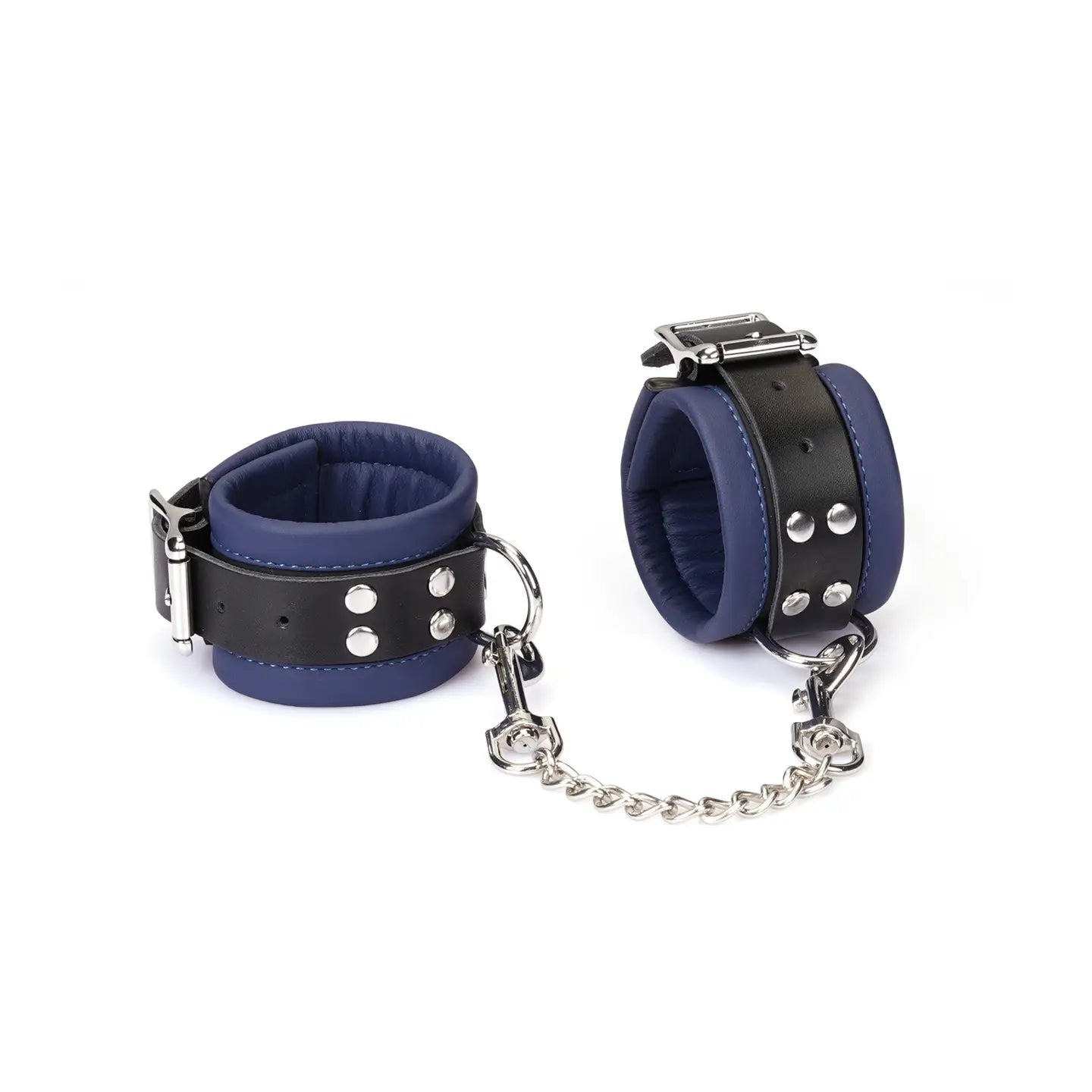 Cerulean Dominio Blue Leather Handcuffs by Liebe Seele