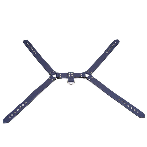 Cerulean Dominion: Blue Leather Chest Harness by Liebe Seele