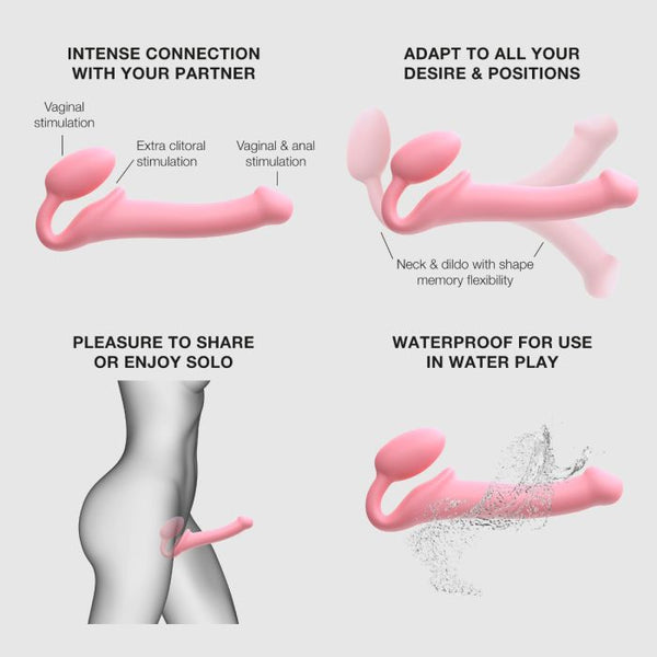 Silicone Bendable Strap-On – Pastel Pink