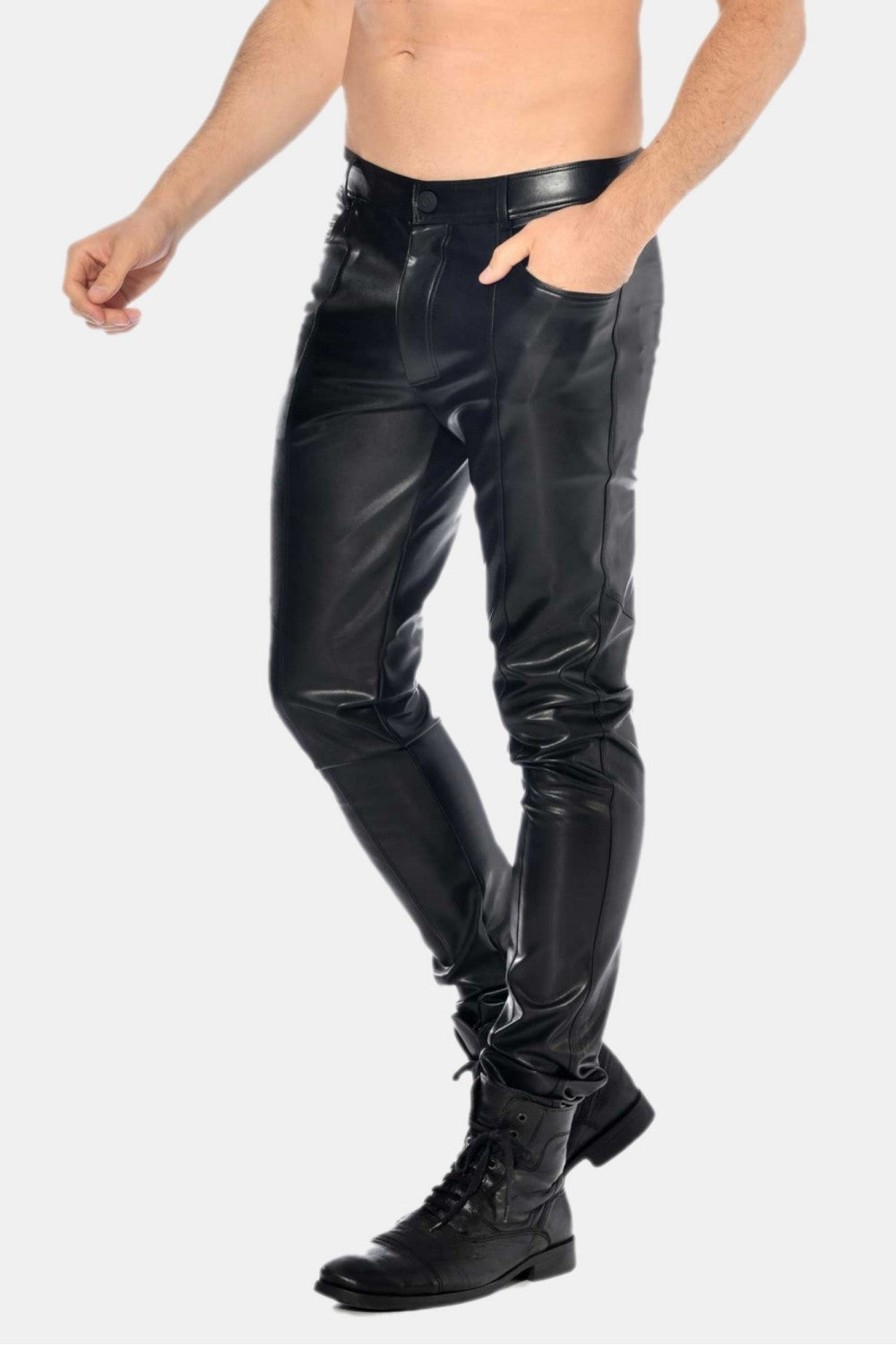 Joss faux leather trousers