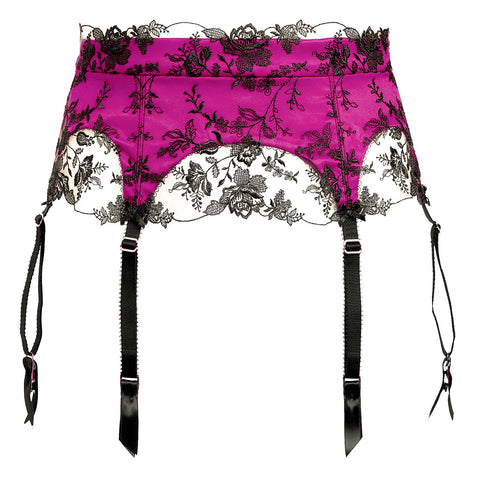 Victresse Black & Fuschia Suspender Belt by Dita Von Teese