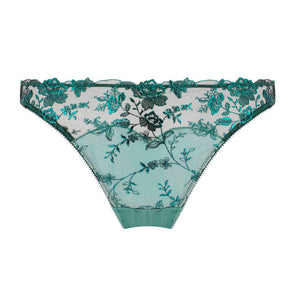 NEW! Victresse Kingfisher Blue Foil Thong by Dita Von Teese