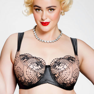 Julies Roses Black Full Figure Underwire Bra