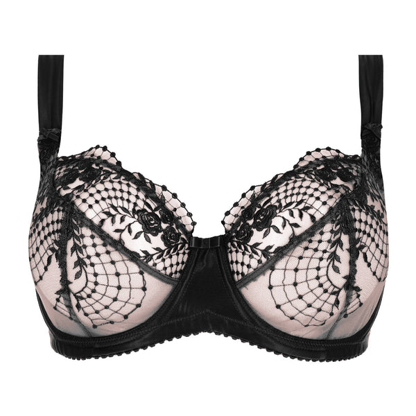 Julies Roses Black Full Figure Underwire Bra