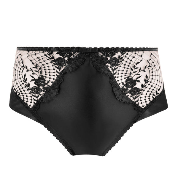 Julie's Roses Black High Waist Knicker