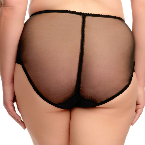 Julie's Roses Black High Waist Knicker