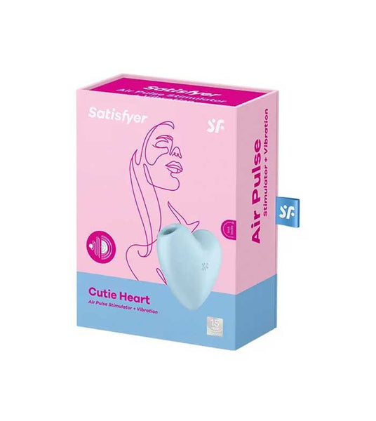 Cutie Heart Double Air Pulse Vibrator Blue by Satisfyer