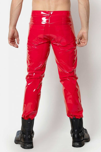 Shawn red vinyl trousers by Patrice