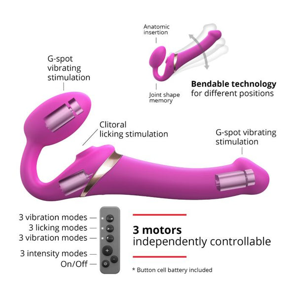 Strap On Me - Multi Orgasm Bendable Strap-On Fuchsia