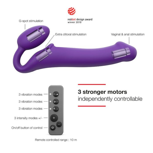 Strap On Me - Vibrating Bendable Strap-On - M - Purple