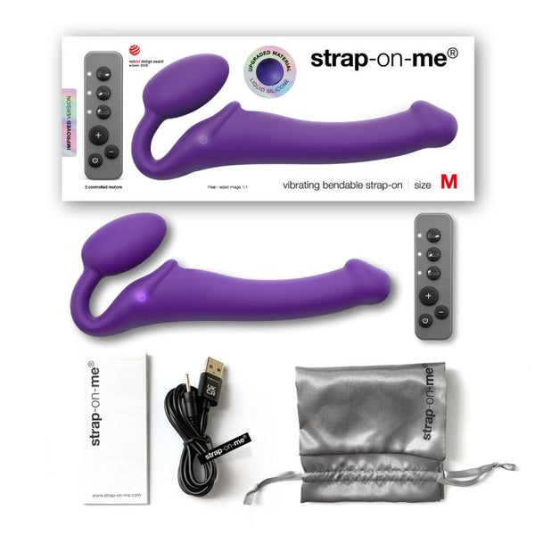 Strap On Me - Vibrating Bendable Strap-On - M - Purple
