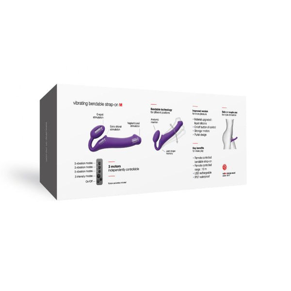 Strap On Me - Vibrating Bendable Strap-On - M - Purple