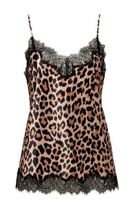 Sainted Sisters Silk Eyelash Lace Cami (Leopard)