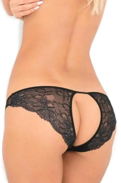 Delectable Open Back Crotchless Lace Brief