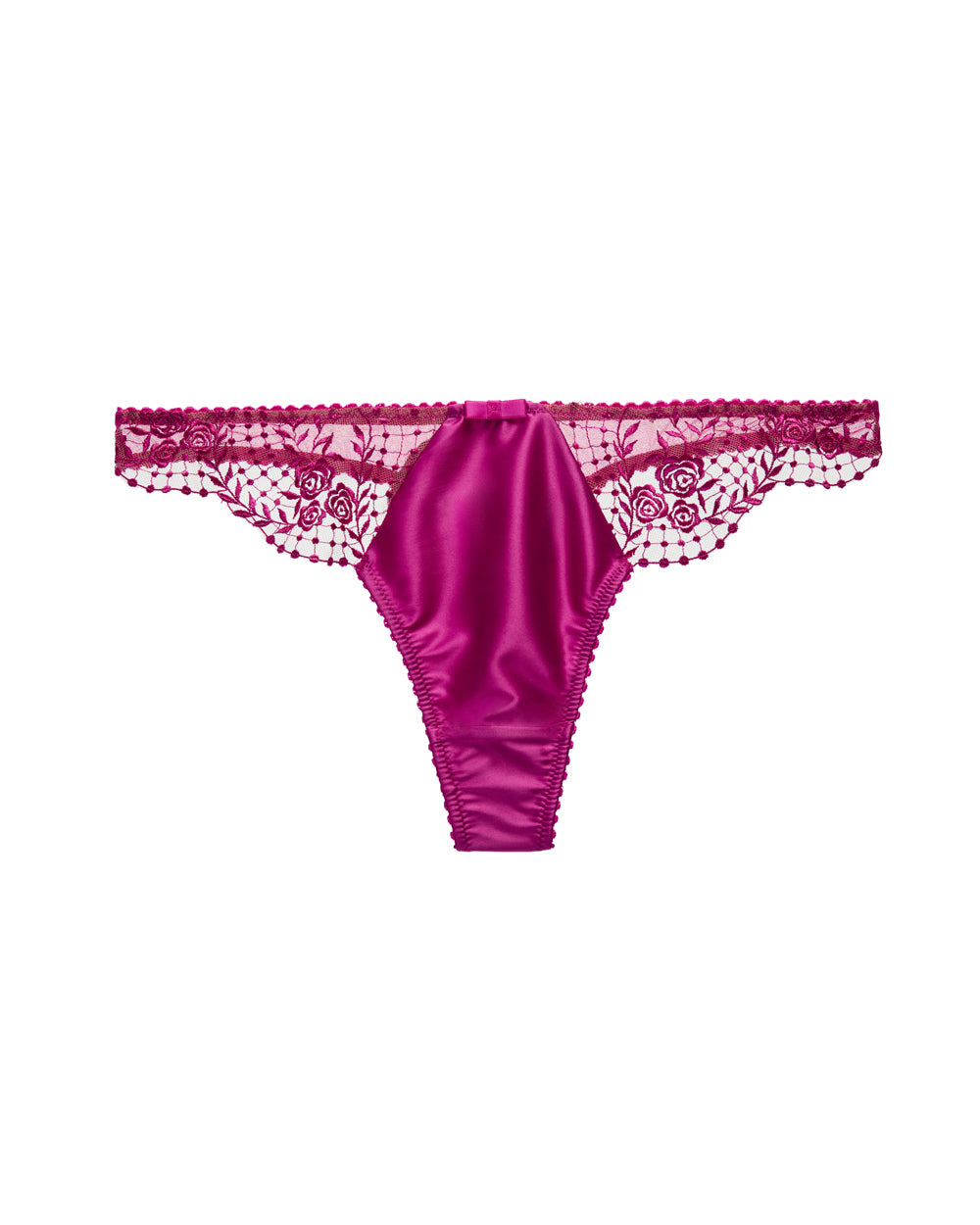 Julies Roses Rubine Pink Thong - (UK 8)