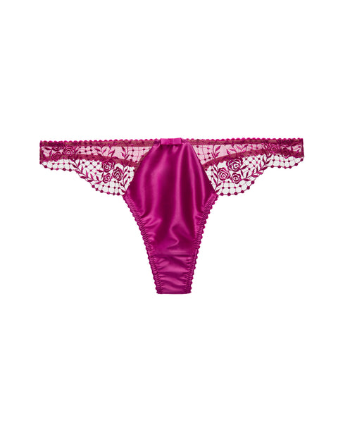 Julies Roses Rubine Pink Thong - (UK 8)