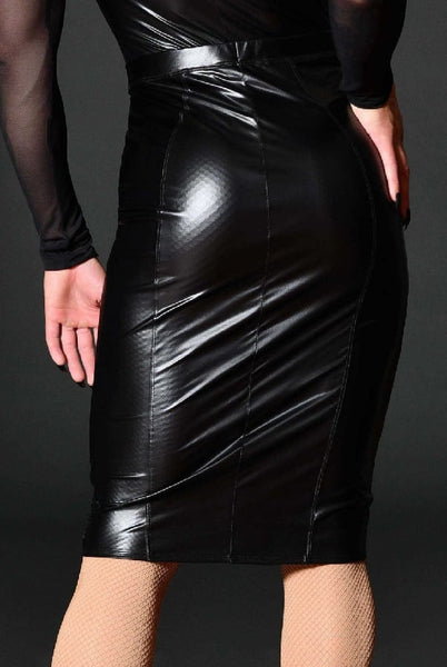 Mrs Brigitte Vinyl Pencil Skirt