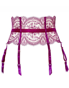 Severine Rubine Lace Suspender Belt - Last Chance To Buy!