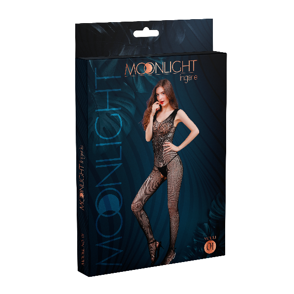 Lace Crotchless Bodystocking by Moonlight - Style 01