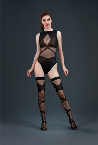 Stunning Stappy Mesh Body + Stockings by Moonlight - Style 16